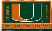 BSI College Miami Hurricanes 3'x5' Flag w/Grommets BSI College Miami Hurricanes 3'x5' Flag w/Grommets