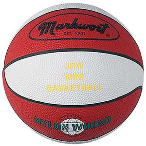 Markwort Red/White Mini Size 3 Rubber Basketballs