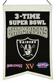 Winning Streak NFL Raiders 3x Super Bowl Banner Winning Streak NFL Raiders 3x Super Bowl Banner