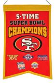 Winning Streak NFL 49ers 5x Super Bowl Banner Winning Streak NFL 49ers 5x Super Bowl Banner