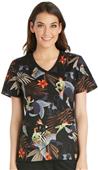 Cherokee Disney Women's Knit Panel Scrub Top Cherokee Disney Women's Knit Panel Scrub Top