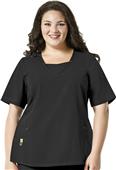 WonderWink Womens Plus Decorative V-Neck Scrub Top WonderWink Womens Plus Decorative V-Neck Scrub Top