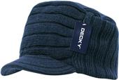 Decky Knitted Flat Top Cap w/ Visor Decky Knitted Flat Top Cap w/ Visor
