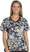 Cherokee Women's V-Neck Knit Panel Scrub Top Cherokee Women's V-Neck Knit Panel Scrub Top