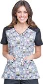 Cherokee Disney Women's Hello Family Scrub Top Cherokee Disney Women's Hello Family Scrub Top