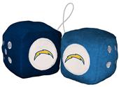 NFL Los Angeles Chargers Fuzzy Dice NFL Los Angeles Chargers Fuzzy Dice