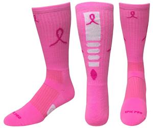 Breast Cancer Pink Ribbon Hero Crew Socks - Football ...