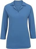 Edwards Womens Flat Knit 3/4 Sleeve Polo Edwards Womens Flat Knit 3/4 Sleeve Polo