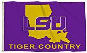 Collegiate LSU 3'x5' Flag w/State Outline Collegiate LSU 3'x5' Flag w/State Outline