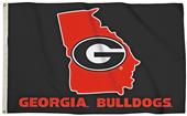 Collegiate Georgia 3'x5' Flag w/State Outline Collegiate Georgia 3'x5' Flag w/State Outline