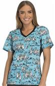 Cherokee Disney Women's Modern V-Neck Scrub Top Cherokee Disney Women's Modern V-Neck Scrub Top