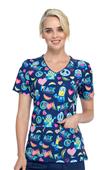 Cherokee Disney Womens Peanuts V-Neck Scrub Top Cherokee Disney Womens Peanuts V-Neck Scrub Top