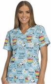 Cherokee Disney Womens Peanuts V-Neck Scrub Top Cherokee Disney Womens Peanuts V-Neck Scrub Top