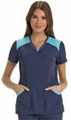 HeartSoul Womens Heart Zips A Beat Vneck Scrub Top HeartSoul Womens Heart Zips A Beat Vneck Scrub Top