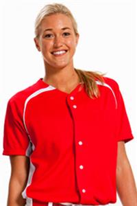 A4 Womens Full Button Power Mesh Softball Jersey