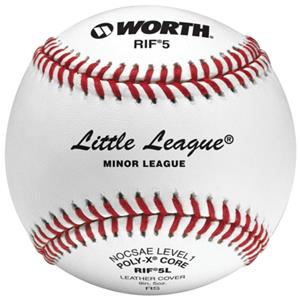 Worth 9" RIF 5 Little League Leather Baseballs