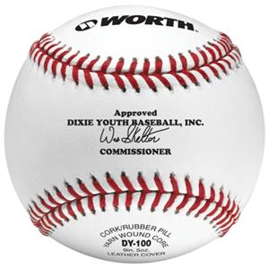 Worth 9" Dixie Youth Baseball Leather Baseballs