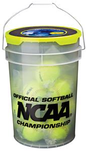 Worth NCAA 6 Gallon Bucket of NC12BB Softballs
