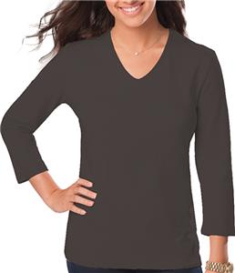 Blue Generation Ladies 3/4 Sleeve V-Neck Tee Shirt