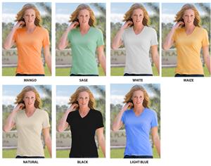 Ladies V Neck UV Resistant Bamboo Tee Shirt