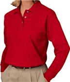 Blue Generation Ladies LS Pique Polo Shirts Blue Generation Ladies LS Pique Polo Shirts