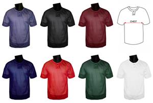 Fabnit 2 Button Henley Poly Mesh Baseball Jerseys