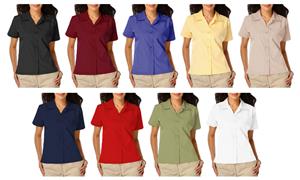 Blue Generation Ladies SS Poplin Camp Shirts