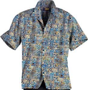 Adult Batik Tropical Print Camp Shirts