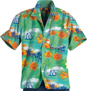 Blue Generation Adult Tropic Print Camp Shirts