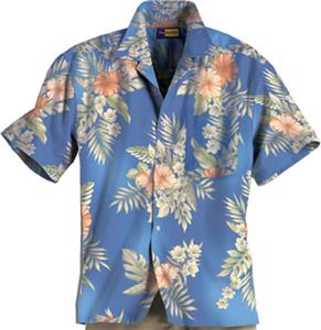 Blue Generation Adult Floral Print Camp Shirts