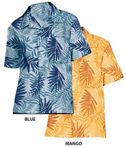 Blue Generation Adult Tonal Print Camp Shirts