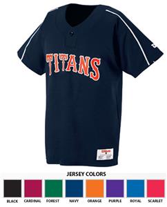 1-Button Polyester Placket Baseball Jersey