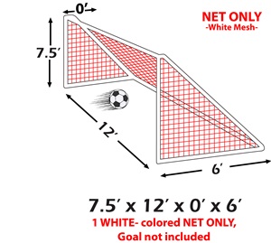 Epic Portable Soccer Goal Nets 7.5x12x0x6 -EACH