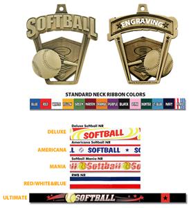 Hasty Awards 2.5" ProSport Softball Medals
