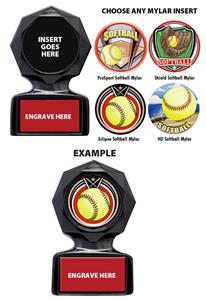 Hasty Awards 5" or 6" Softball Black Ice Trophy