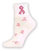 Red Lion Cancer Pink Ribbon 1/4 Crew Sock (Pair) Red Lion Cancer Pink Ribbon 1/4 Crew Sock (Pair)