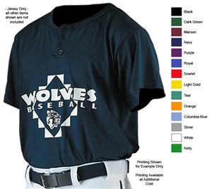 Alleson 522PC Adult Two Button Baseball Jerseys