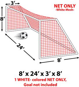 Epic 8 x 24 x 3 x 8 Soccer Goal Nets -EACH
