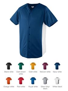 Augusta Wicking Color Block Button Front Jerseys