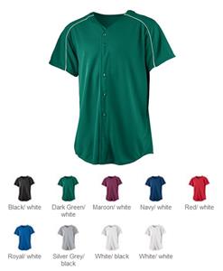 Augusta Youth Wicking Button Front Baseball Jersey