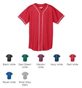 Augusta Mesh Button Front Braid Trim Jerseys