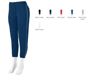 Augusta Girls Low-Rise Softball Pant with Piping
