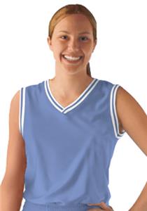 women in basketball jersey