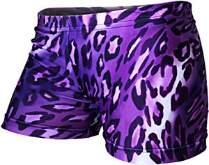 Gem Gear Compression Purple Leopard Shorts