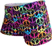 Gem Gear Compression Black Neon Peace Signs Shorts