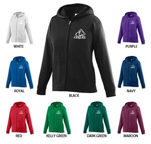 Wicking Fleece Full Zip Girls Hooded Sweatshirt