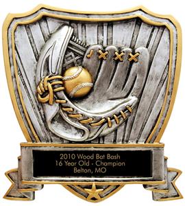 Hasty Award Baseball Shield Resin Trophy RESIN-SHC