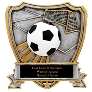 Hasty Awards Soccer Shield Resin Trophys RESIN-SHS