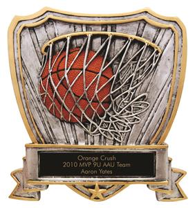 Basketball Shield Resin Trophies RESIN-SHB