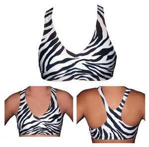 Funkadelic Zebra Safari Racerback Sports Bra